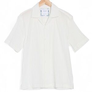 NWT Men's White Relaxed Fit Camp Shirt Size Small